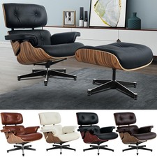 Pro Klassischer Lounge Chair Holz Echtem Echt Leder Sessel Wohnzimme Sofa DE