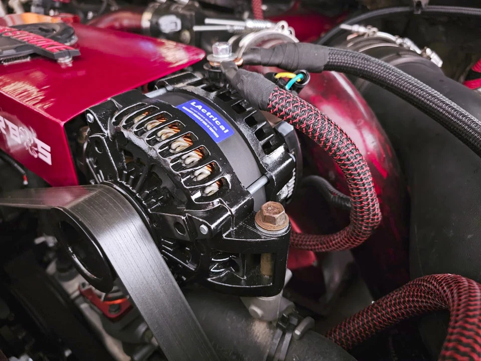 HIGH OUTPUT 350A BLACK ALTERNATOR FOR FORD F250 F350 F450 F550 Powerstroke 7.3L - Image 4 of 4