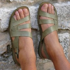 Men's Shoes Sandals LEATHER SOLE Handmade Made in Italy Spartac Camo V.