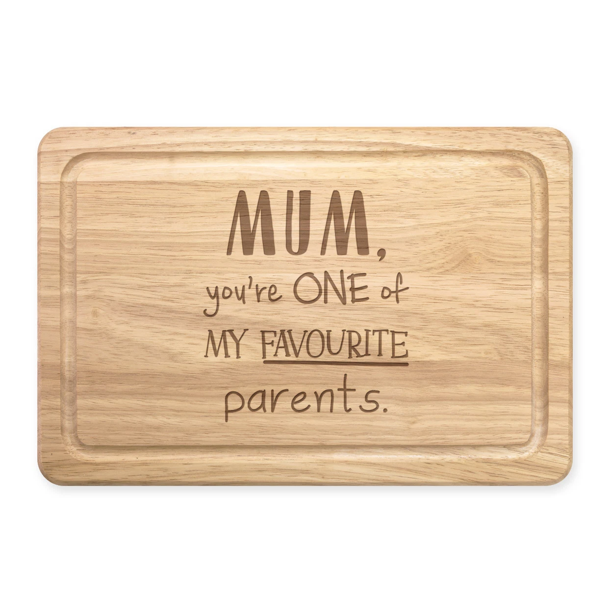 Mum You're One Of My Favourite Parents Rectangular Wooden Chopping Board Mother
