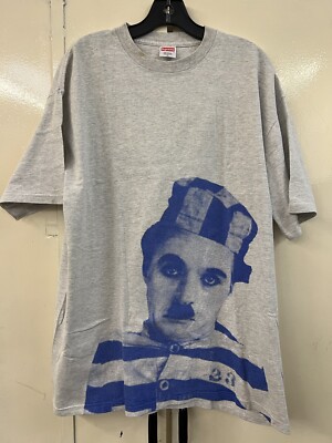 Pre-Owned SS03 Supreme Charlie Chaplin Tee Grey Size XL 2003