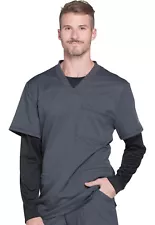 Pewter Dickies Scrubs Dynamix Mens V Neck Top DK640 PWT