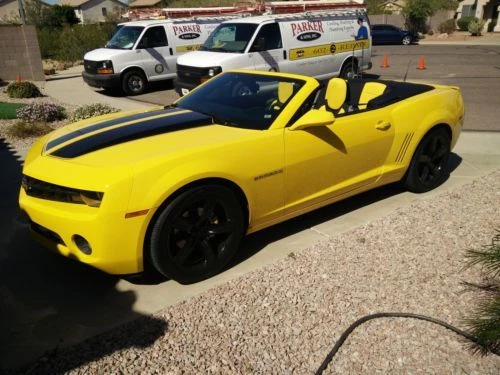 Cubiertas de asiento amarillas cubiertas delanteras de neopreno genuinas para Chevy Camaro Convertible 5 Foto 4 de 4