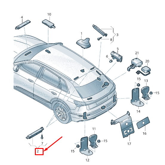 NOUVEL AMPLIFICATEUR D'ANTENNE AUDI E-TRON GEN REGINE 4KE035225M ORIGINAL