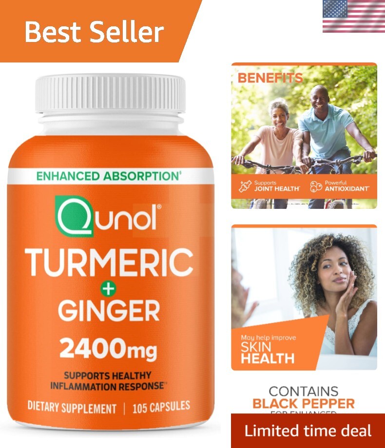 2400mg Turmeric Curcumin with Black Pepper & Ginger - Enhanced Joint Support