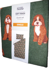 Cute Cockapoo Cavapoo Dogs / paws size SINGLE Duvet Cover set Bedding Soft KIDS