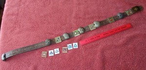 BSA Boy Scouts of America Brown Leather Belt Brass Buckle & Skill Award Loops 