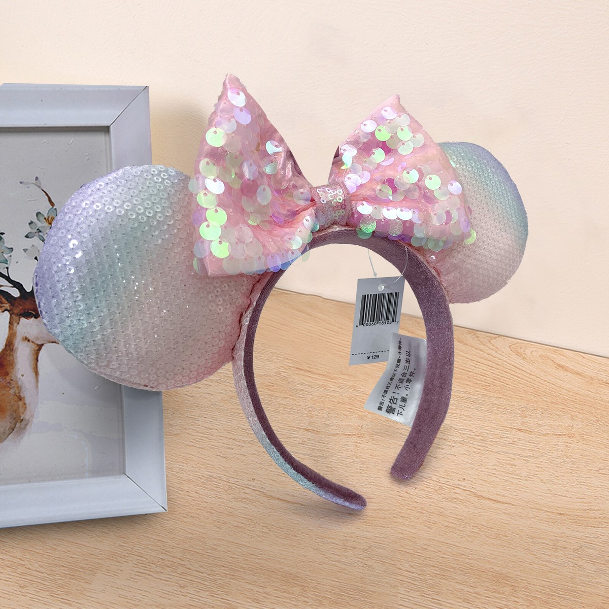 Rainbow Sequins Bow Rare Shanghai Tokyo Disney display picture 1