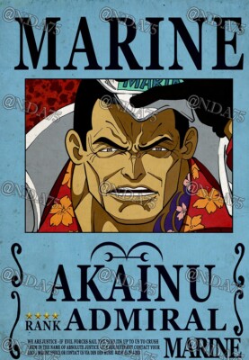 One Piece Wanted Poster - AKAINU **BUY 2 GET 1 FREE! see