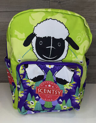 SCENTSY Buddy Valley the Valais Sheep Mini Backpack Green & Purple Lamb EUC Rare