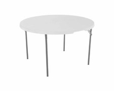 Round Fold-In-Half Table (White, Light Weight)