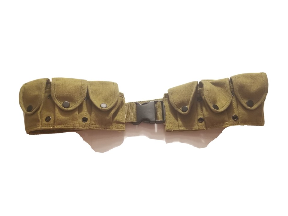 Tactical 10 Pouch Ammunition Replica Bullet Belt. Army Green. Canvas Weapon USA eBay