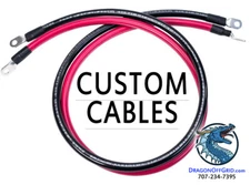 Battery Cables, SIZED TO FIT! 10 8 6 4 2 1 1/0 2/0 4/0 AWG Gauge with Lugs, Wire