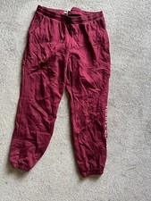 Tommy Hilfiger Jogger Sweatpants Women's M Maroon Drawstring Spell Out