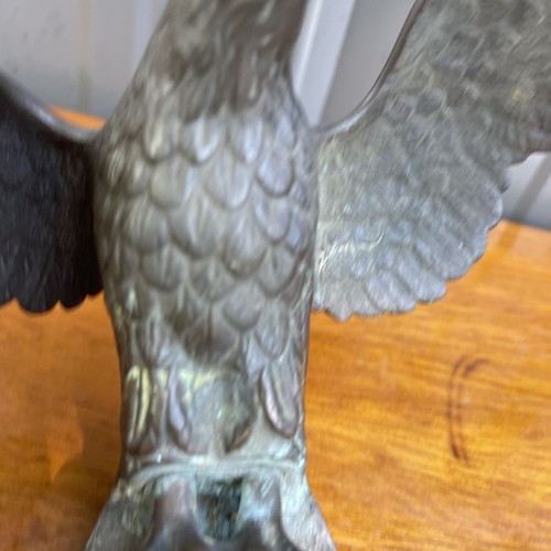 Antique Flagpole Topper Bronze Eagle Finial WOW NICE PATINA - Picture 13 of 24