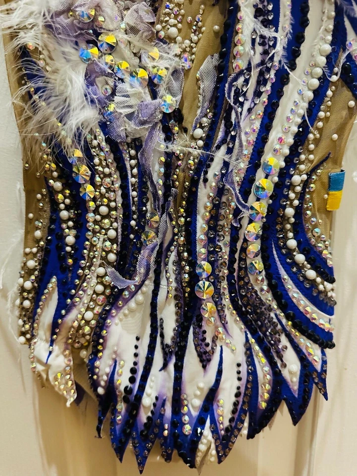 100%Swarovski Crystals Rhythmic Gymnastics Custom Leotard, Ice Skating, 7-9 YO - Image 4 of 4