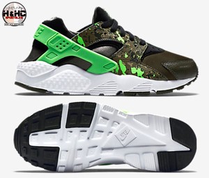 nike huarache black green