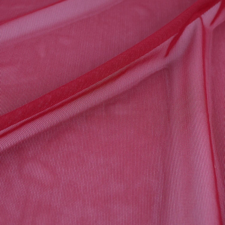 Stretch Net Fabric Plain Wine Red 44/45" Width, for dresses , Craft, 1 YARD - Image 4 of 4