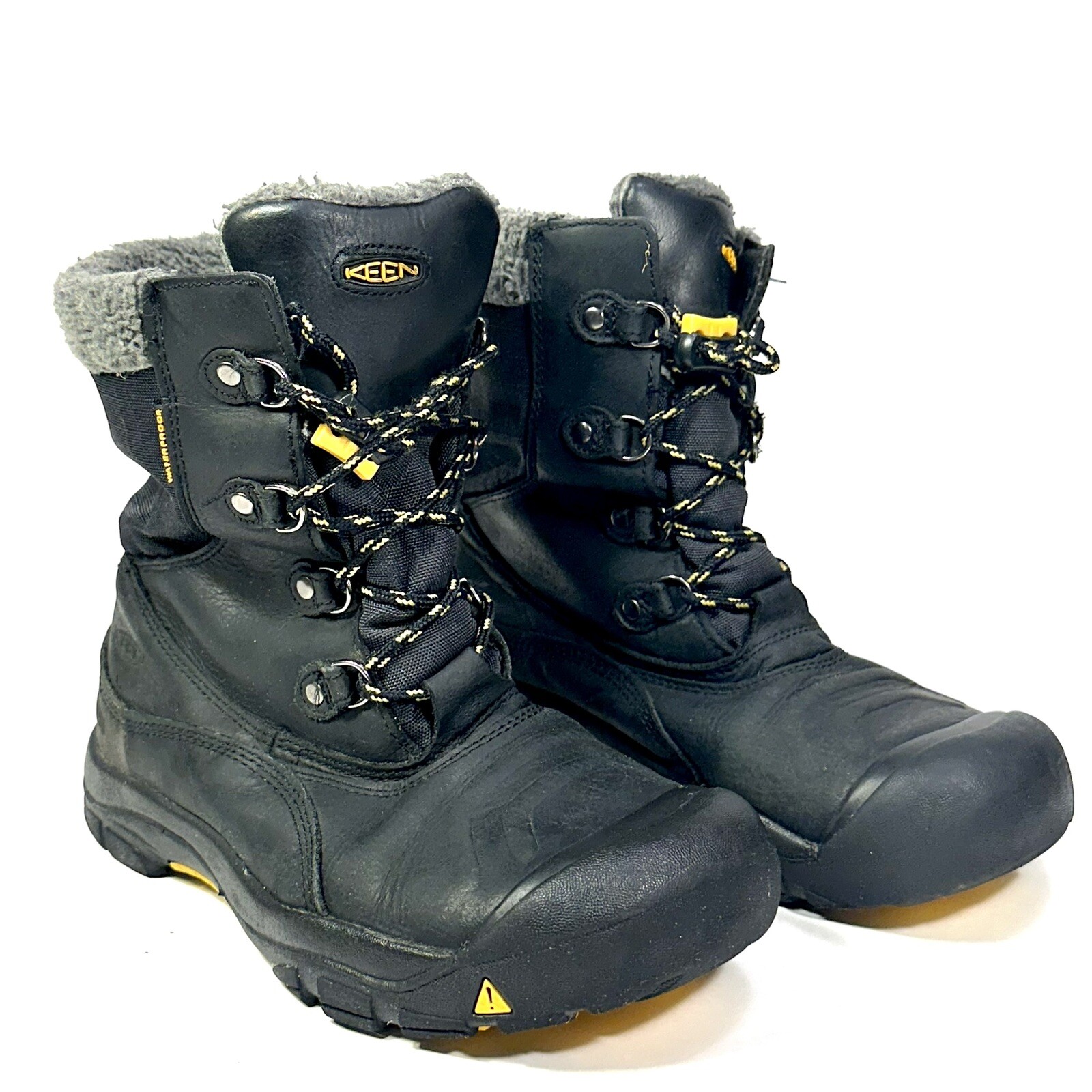 Stivali da bacino caldi Keen punta nera impermeabili 200 grammi foderati taglia 6 usati