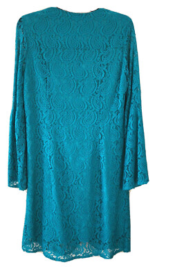 Womens Nanette Lepore Green Malachite Lace Mini Shift Dress Sz 8 Bell  Sleeve N | eBay