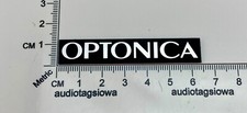 Logo distintivo zoccolo base giradischi Optonica - acrilico inciso su misura