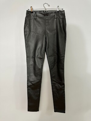 Black Faux Leather Pants Jeggings/Tights Faded Glory Small S 4-6