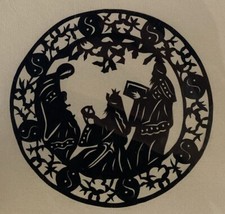 1930s Vintage Scherenschnitte Papercutting Art, Matted: The Magi Christmas