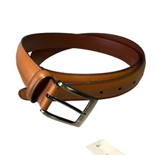 Perry Ellis Portfolio Brown Leather Gun Mental Buckle Mens Size 42 40-46