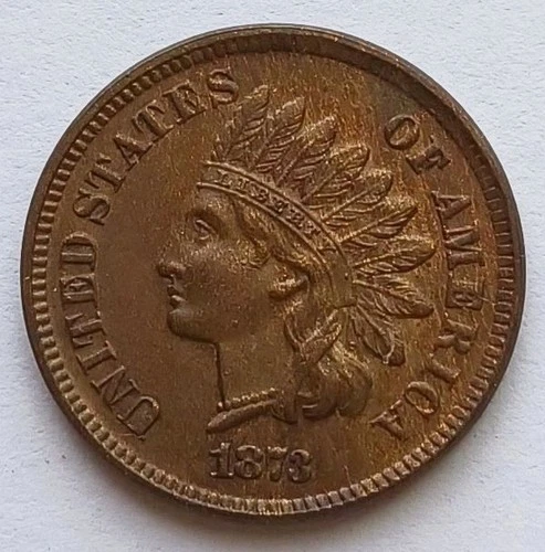 1873 Indian Head Cent Open 3 - UNC, Nice Grade Penny 1C