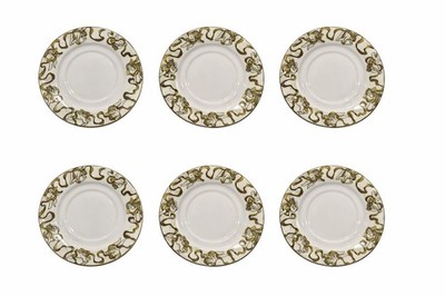 American Atelier Heavenly Hosts3373 Saucer Cherub Gold Porcelain Holiday 6 Avail