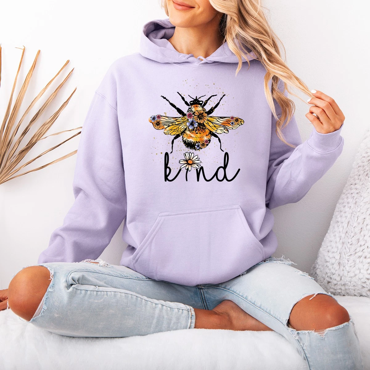 Be Kind Womens Hoodie Bees Nature Gift For Her
