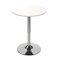 Magshion Stool 23.6'' Round Adjustable Height Wood Bar Pub Table White