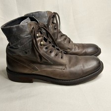 Johnston  Murphy J and M Men's gray Brown distressed Leather Lace-Up Boots. 12