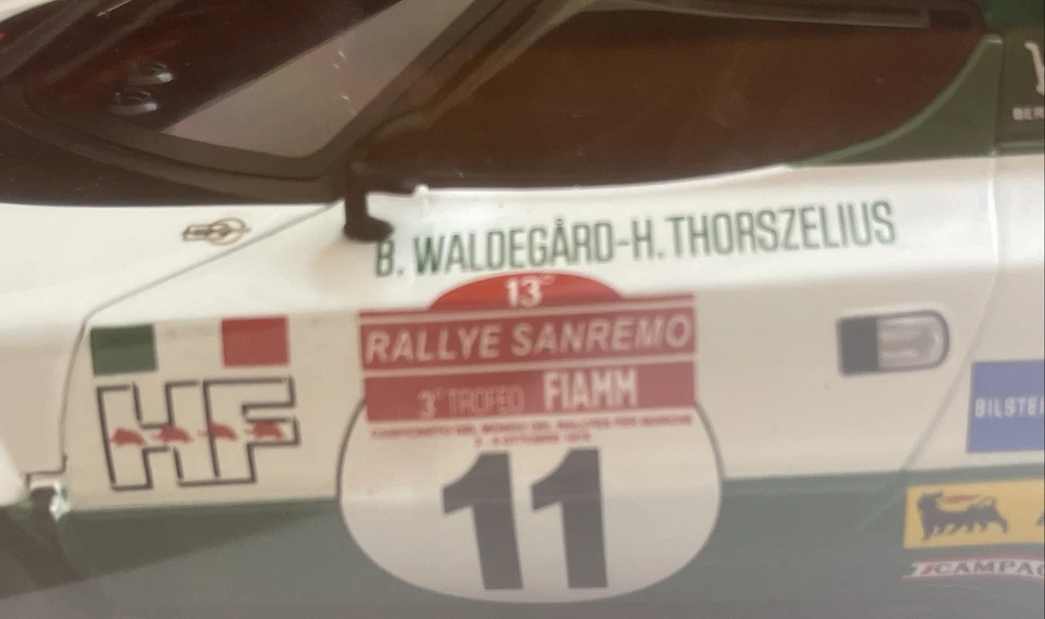 Model rally car Lancia Stratos HF 1st San Remo 1975 IXO Diecast 18RMC061B 1:18th - Image 4 of 4