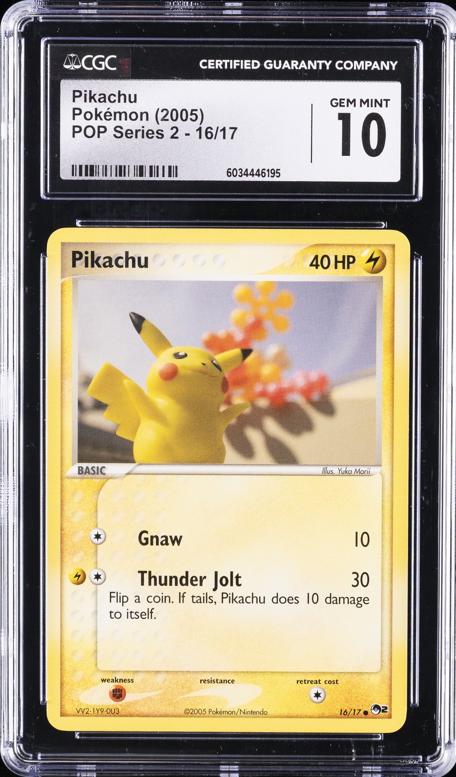 2005 POKEMON POP SER 2 #16/17 PIKACHU CGC 10 GEM MINT