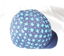 Ecotak Lycra Helmet Cover - Navy Blue with aqua flowers Ecotak