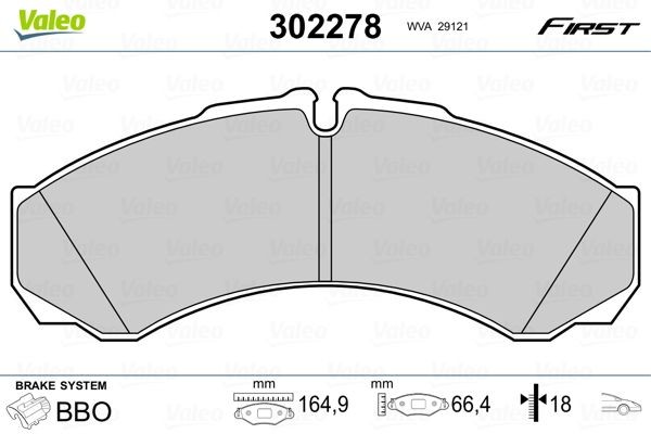 Valeo Bremsbelagsatz, Scheibenbremse 302278 Passend FüR Iveco-image