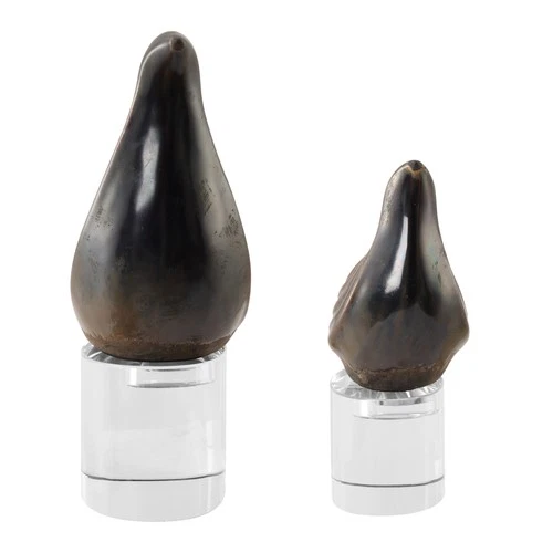 Uttermost 18144 Nesting Bird Ceramic Animal Sculpture - Set of 2 - Grey - Picture 3 of 5