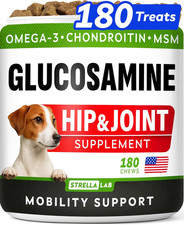 Glucosamine Treats for Dogs - Joint Supplement W/Omega-3 Fish Oil - Chondroitin,