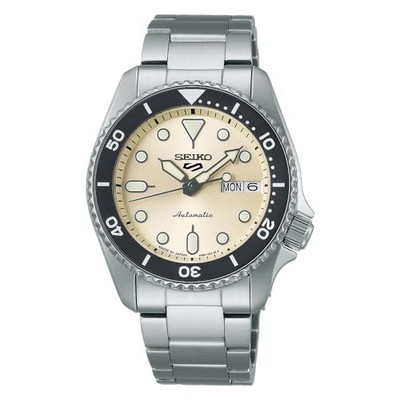 Seiko 5 Sports SBSA227 automatische SKX mittlere Größe elfenbeinfarbenes Ziff...