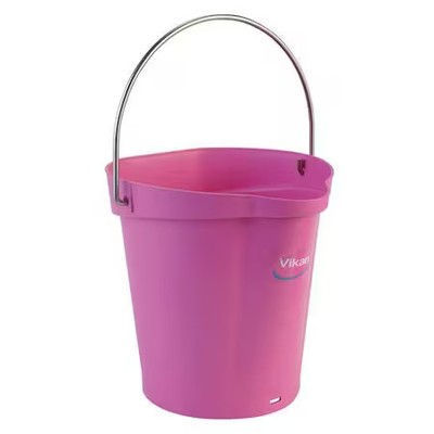 Vikan 56881 1 1/2 Gal Round Bucket, 9 19/32 In Dia, Pink,