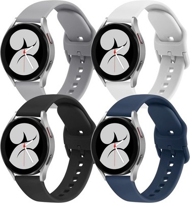 4 Pack Silicone Sport Strap Compatible with Samsung Galaxy Watch 4 40mm 44mm