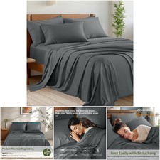 6 Piece Queen Sheet Set Cooling Bamboo Rayon Deep Pocket Up To 16 Breathable