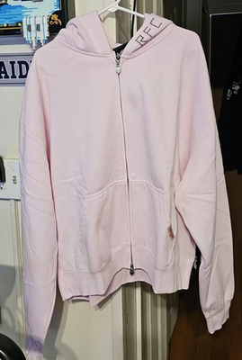 #ad Civil Regime Concrete Sin Zip Up Hoodie in Sun Wash Baby Pink2XL $90.00