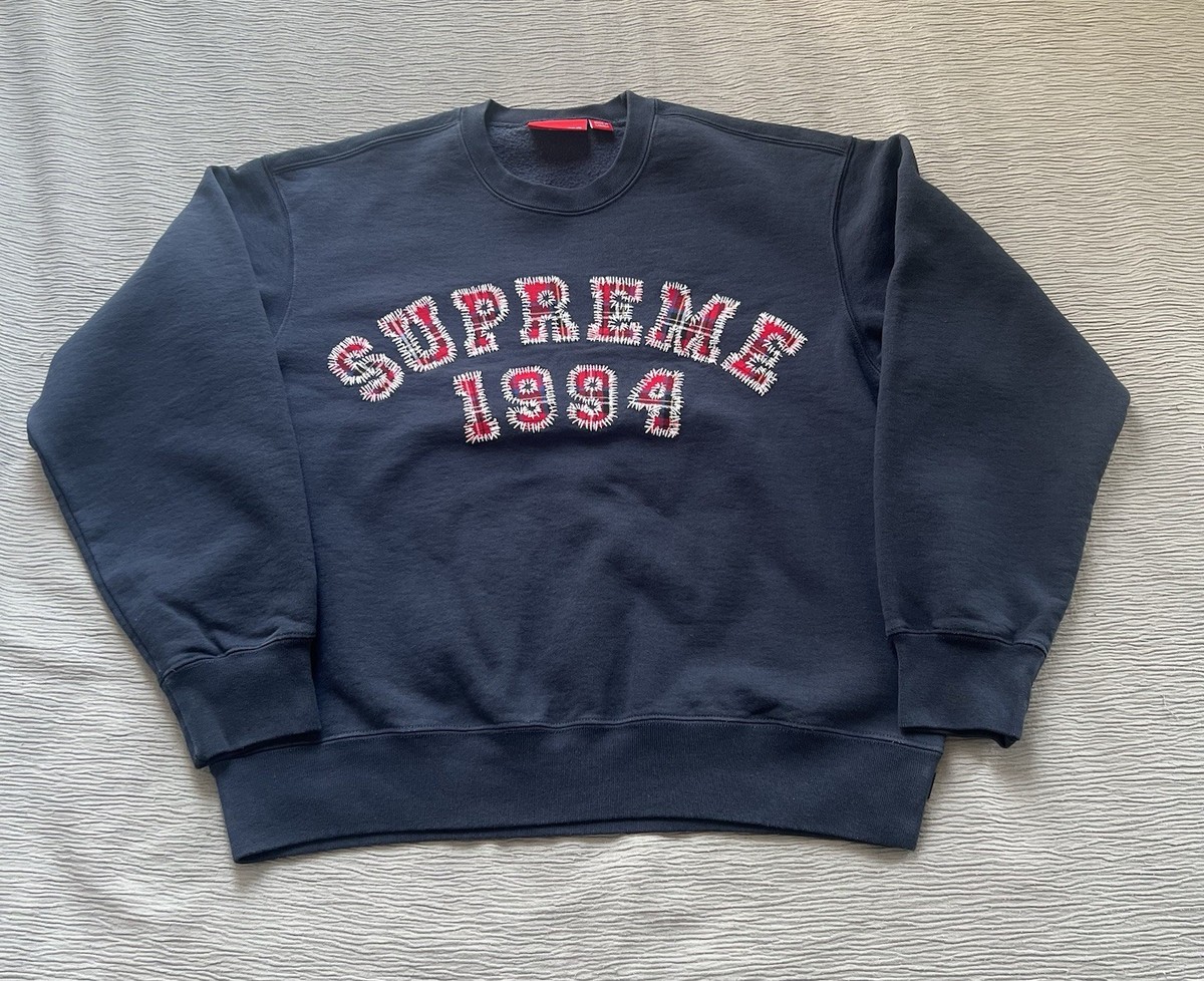 Supreme Plaid Arc Crewneck （Navy Mサイズ） Supreme Plaid Arc Crewneck Navy Size Small | eBay