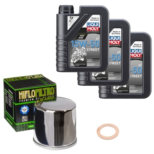 Hiflo ÖLfilter Set Lm 15W-50 Street 3L FüR Yamaha FZ6 S2 600 Nahg Abs RJ14 Bj.10-image