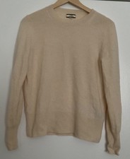 J.CREW 100 CASHMERE CREWNECK SWEATER Size Small Ivory
