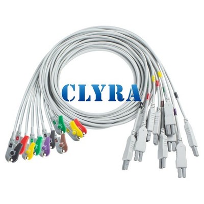 Compatible Norav Medical EKG Lead Norav 1200 10Lead IEC Grabber Cosmed quark