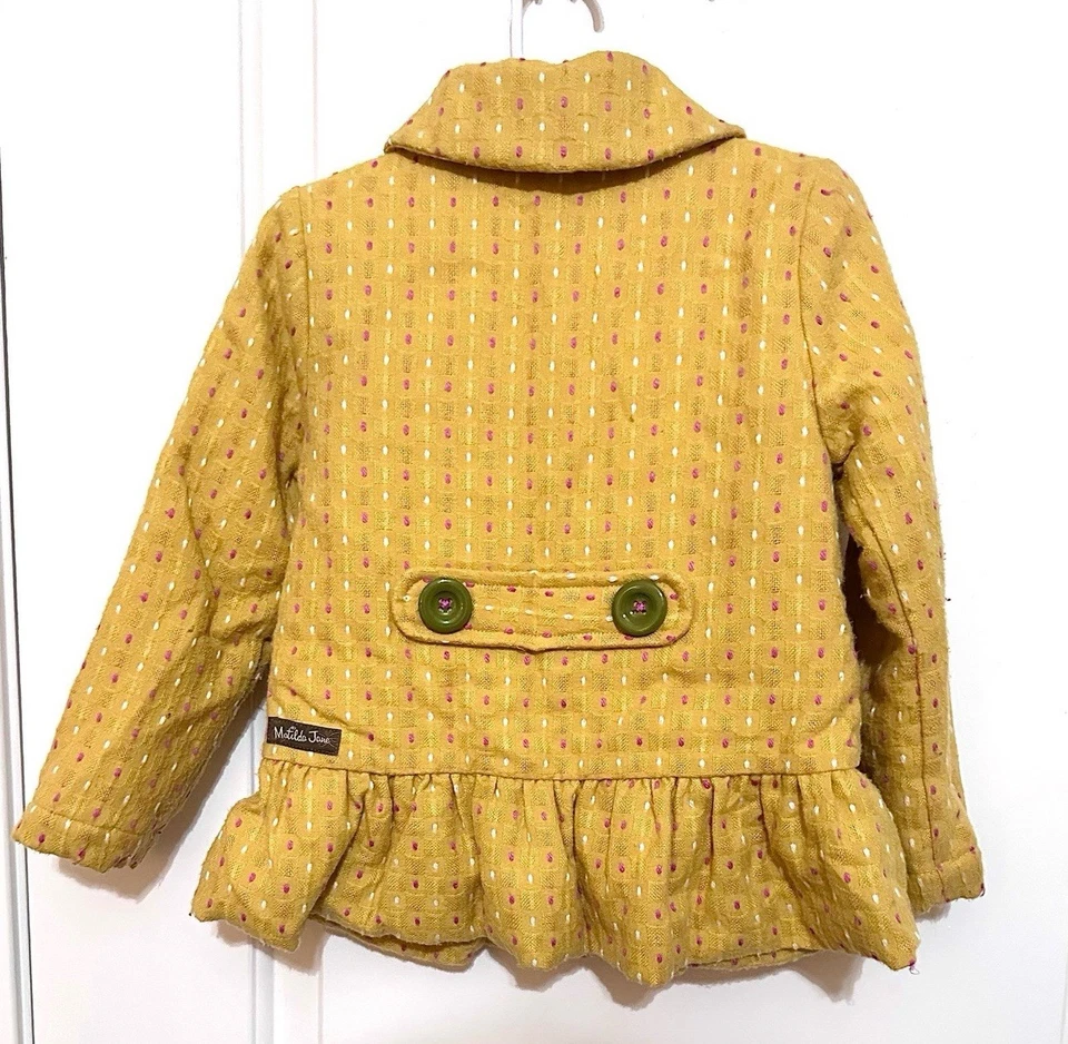 Chaqueta Matilda Jane Niña Talla 4 Mostaza Tweed Vieira con Forro Woodland Foto 3 de 4