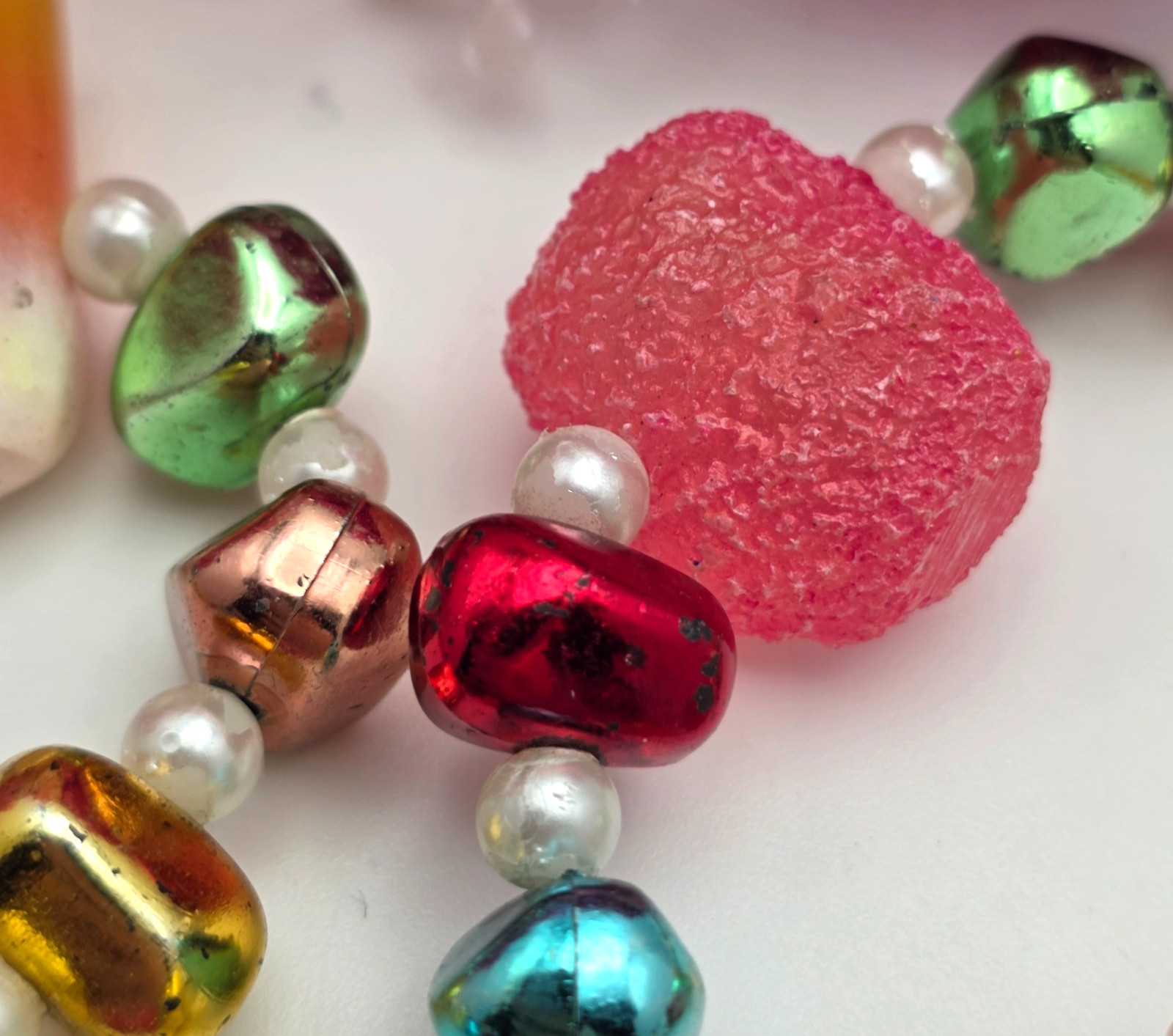 Candy Theme Statement Necklace Peppermint Beads H… - image 6